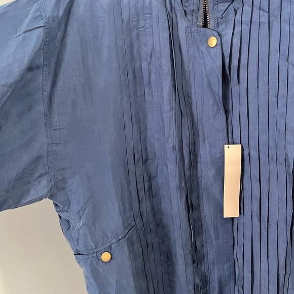 Blue Lightweight Shirt Jacket with‎ Stand-Up Collar - Picture 7 of 11